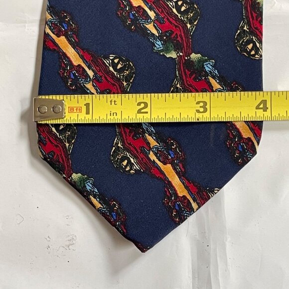 J. Garcia Silk Tie Parrot & Frogs Collection Five Made In USA Automotive Pattern - Picture 7 of 7